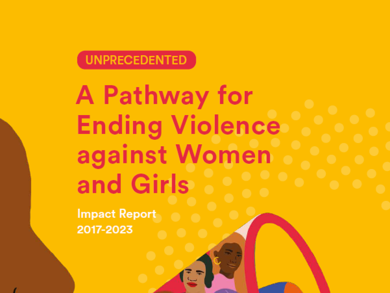 The publication title appears across an illustration of a woman speaking into a megaphone
