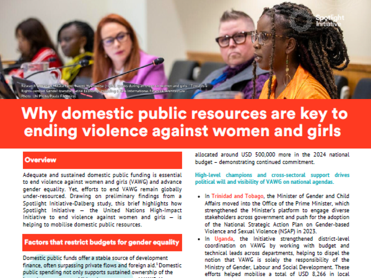 Why domestic public resources are key to ending violence against women and girls