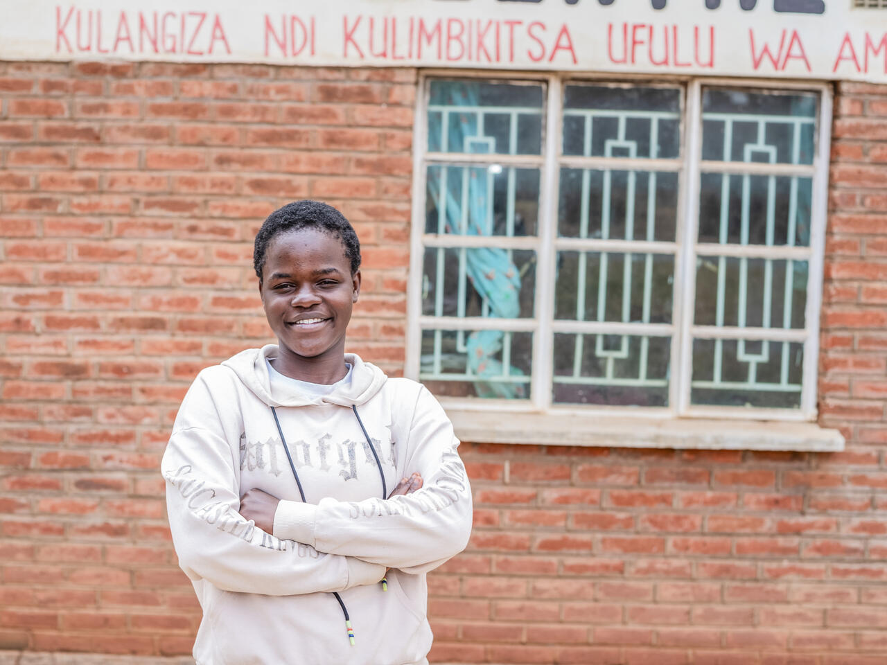 Thabisa Msakwiza, posing for a photo at Ntchisi, Malawi.