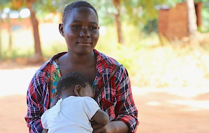 Woman holding baby