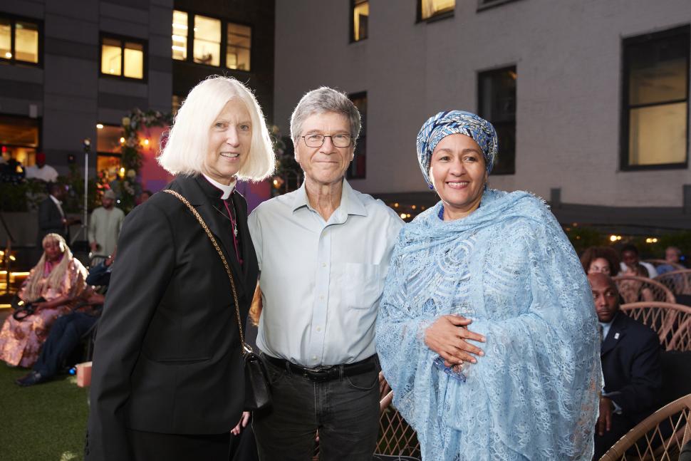 The Rev Canon Dr. Betsee Parker; Mr. Jeffrey D. Sachs Economist, Director of the Earth Institute at Columbia University;  United Nations Deputy Secretary-General Amina J. Mohammed 