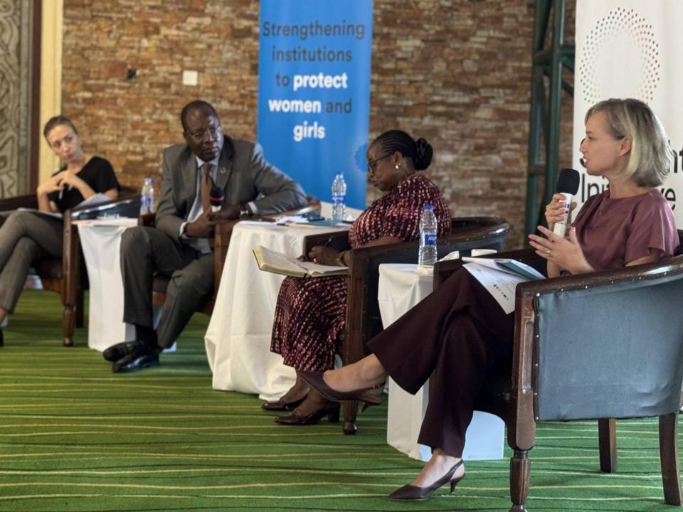 (Left to Right) Ms. Karolina Andrzejewska, Governance and Social Inclusion Team Leader, EU Delegation in Uganda; Mr. Leonard Zulu, UN Resident Coordinator; Ms. Angela Nakafeero, Commissioner for Gender and Women Affairs at the Ministry of Gender, Labour and Social Development; and Ms. Elin Hilwig, First Secretary for Sexual and Reproductive Health and Rights, Embassy of the Kingdom of the Netherlands in Uganda Photo: © UN Uganda