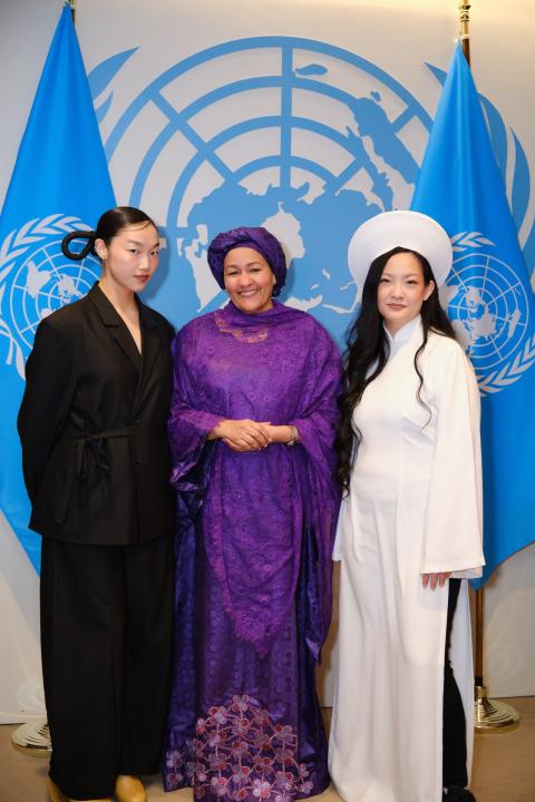 Recording artist Audrey Nuna, UN Deputy Secretary-General Amina Mohammed, Astronaut and Rise Founder Amanda Nguyen.
