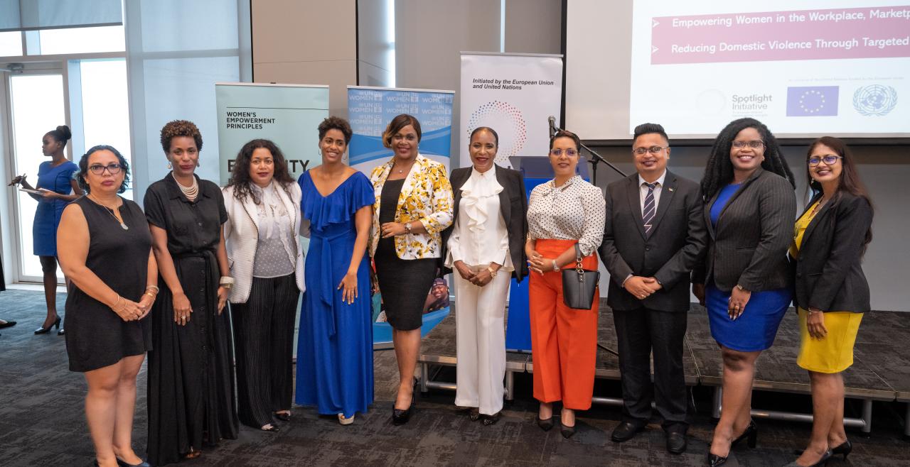 Participants of the WEPs media launch in a group photo at the event