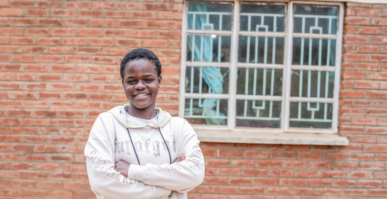 Thabisa Msakwiza, posing for a photo at Ntchisi, Malawi.
