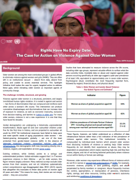 Title page of text reads: Case for action on violence against older women